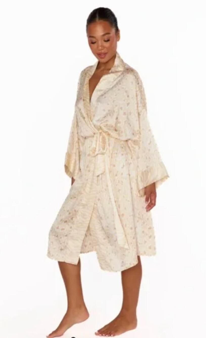 Show Me Your Mumu Harlow Robe Neutral Animal Print O/S NWT - Picture 1 of 9